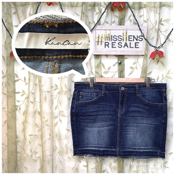 KanCan Dresses & Skirts - KANCAN MINI DENIM STRETCHY DARK WASH SKIRT